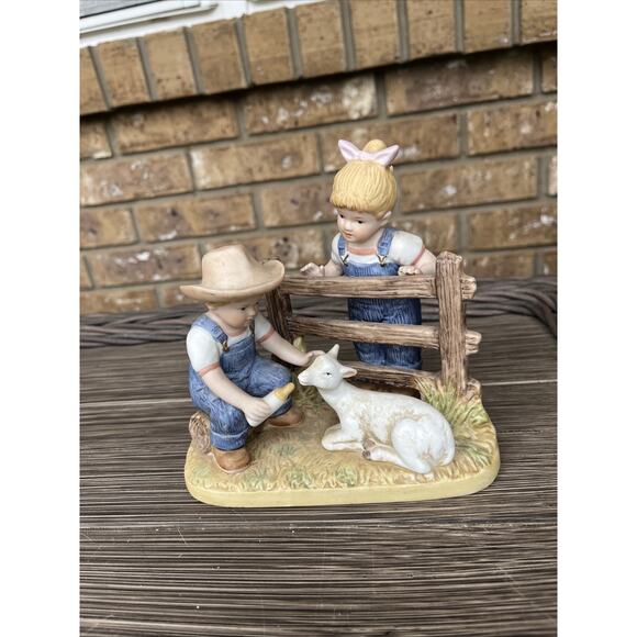 Homco Other - Denim Days Baby Goat 8807 Homco 1985 Girl Boy Danny Debbie